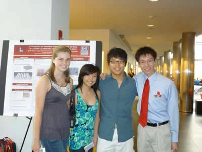 Huntington's Kayla Neville (first left) and Great Neck's John Yang(second from right)interned at Stony Brook University, July - August 2011.