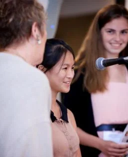 Prevention Is The Cure Fashion and Facts Fundraiser , presenting participants:Greta Huang, Kayla Neville and 2011 Alumni Josh Solomowitz.