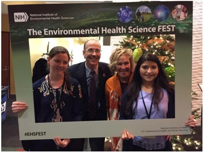 Erin and Desi with HBCAC's Karen Miller and Liam O'Fallon of NIEHS