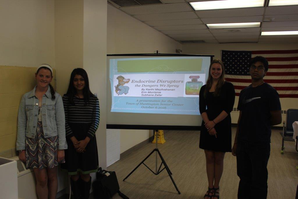 Students at Senior Center presenting their research