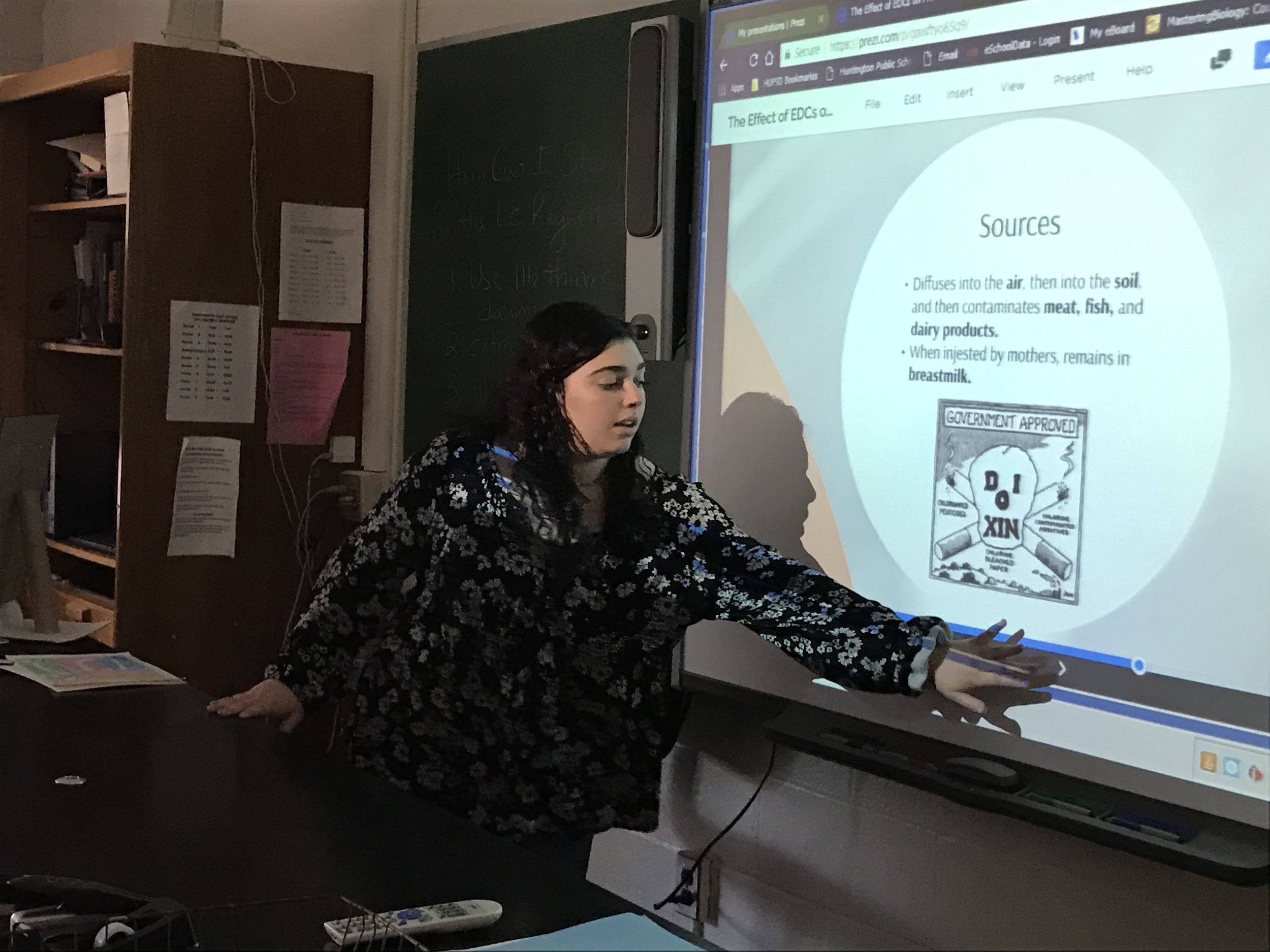 Rachel Moss teaches her classmates about children's health