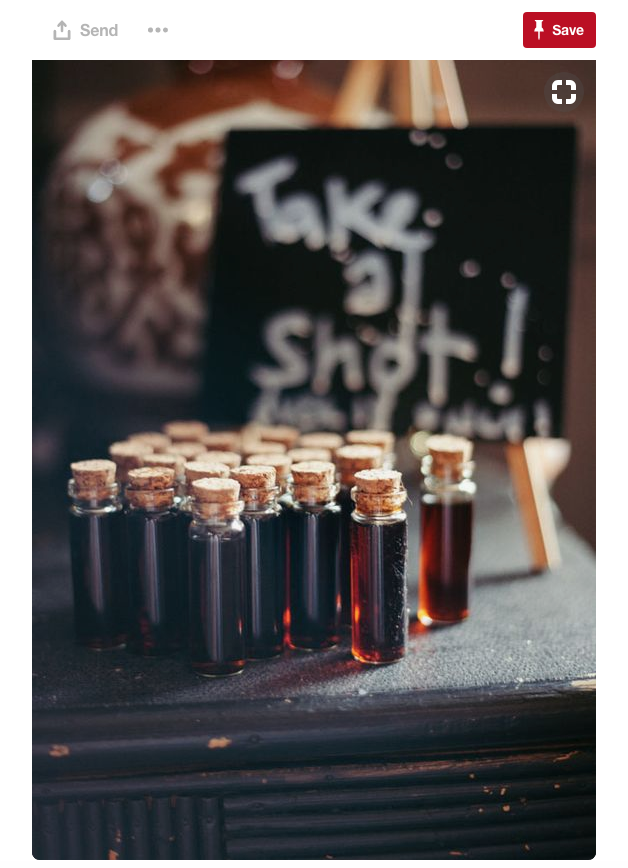 Now this is different! We found a completely unique and fun way to offer shots at your Halloween themed wedding. 