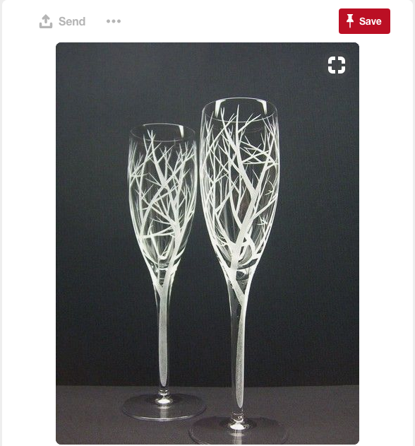 Elegant and beautiful, these wedding glasses are perfectly inspired by trees. 