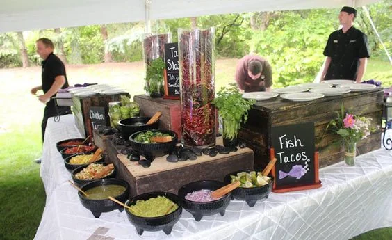 Check out this fancy taco bar station! Imagine your Gilbert wedding guests lining up for this feast.