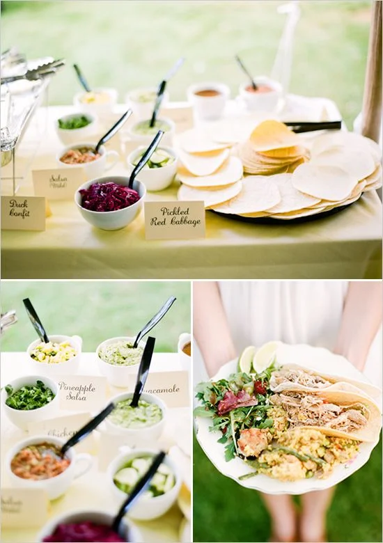 Here's another beautiful taco bar setup that will leave your wedding guests speechless.