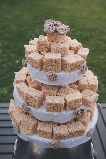 Maybe rice crispie treats are more your thing. Imagine a towering display of colorful rice crispie treats for your untraditional wedding cake.