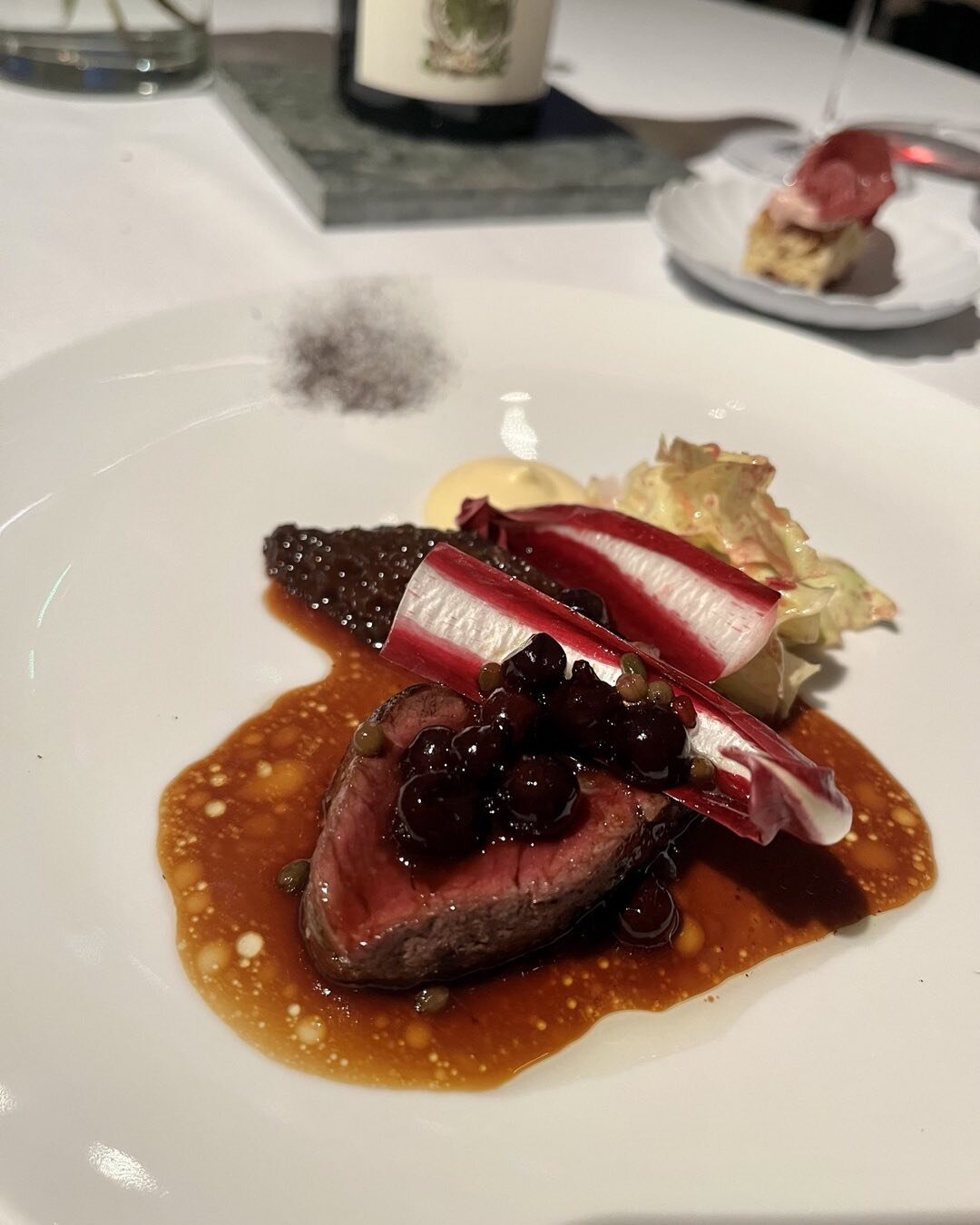 Red deer, morel and parsnip served with fallow deer and duck liver waffle (in background) @mielckehurtigkarl

#foodstagram #eatstagram, #instafood #foodforthought #foodlover #foodlove #foodblogger #foodgasm #foodporn #lovetoeat #tasterfood #finedinin