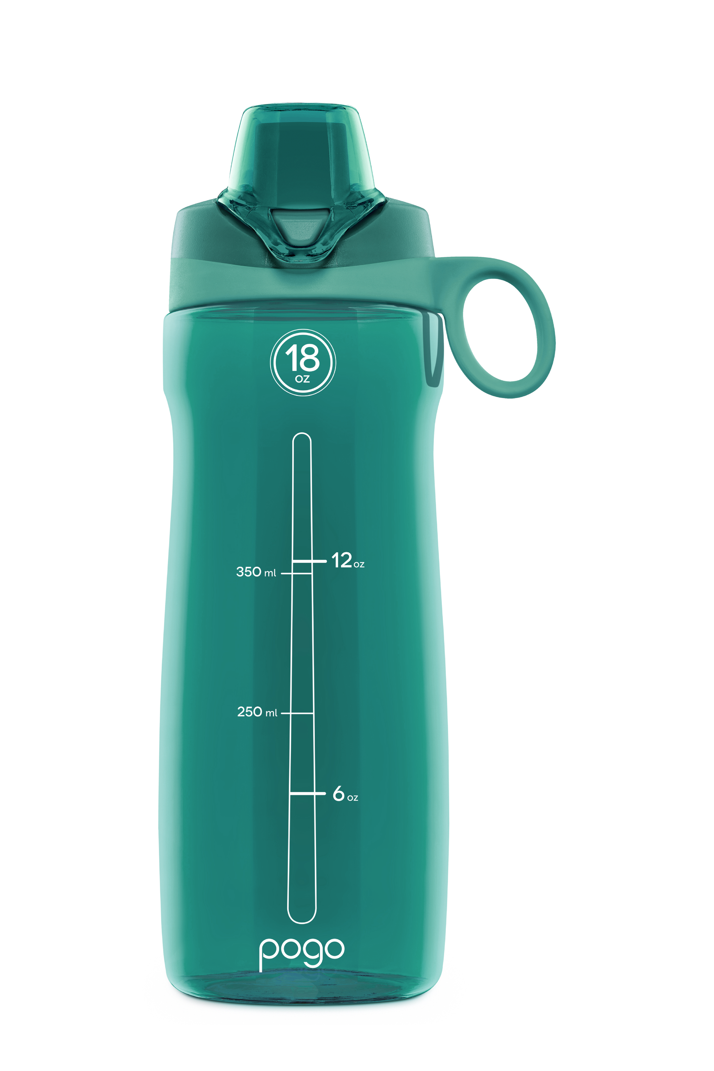 Teal Pogo BPA-Free Plastic Water Bottle with Chug Lid 32 oz 