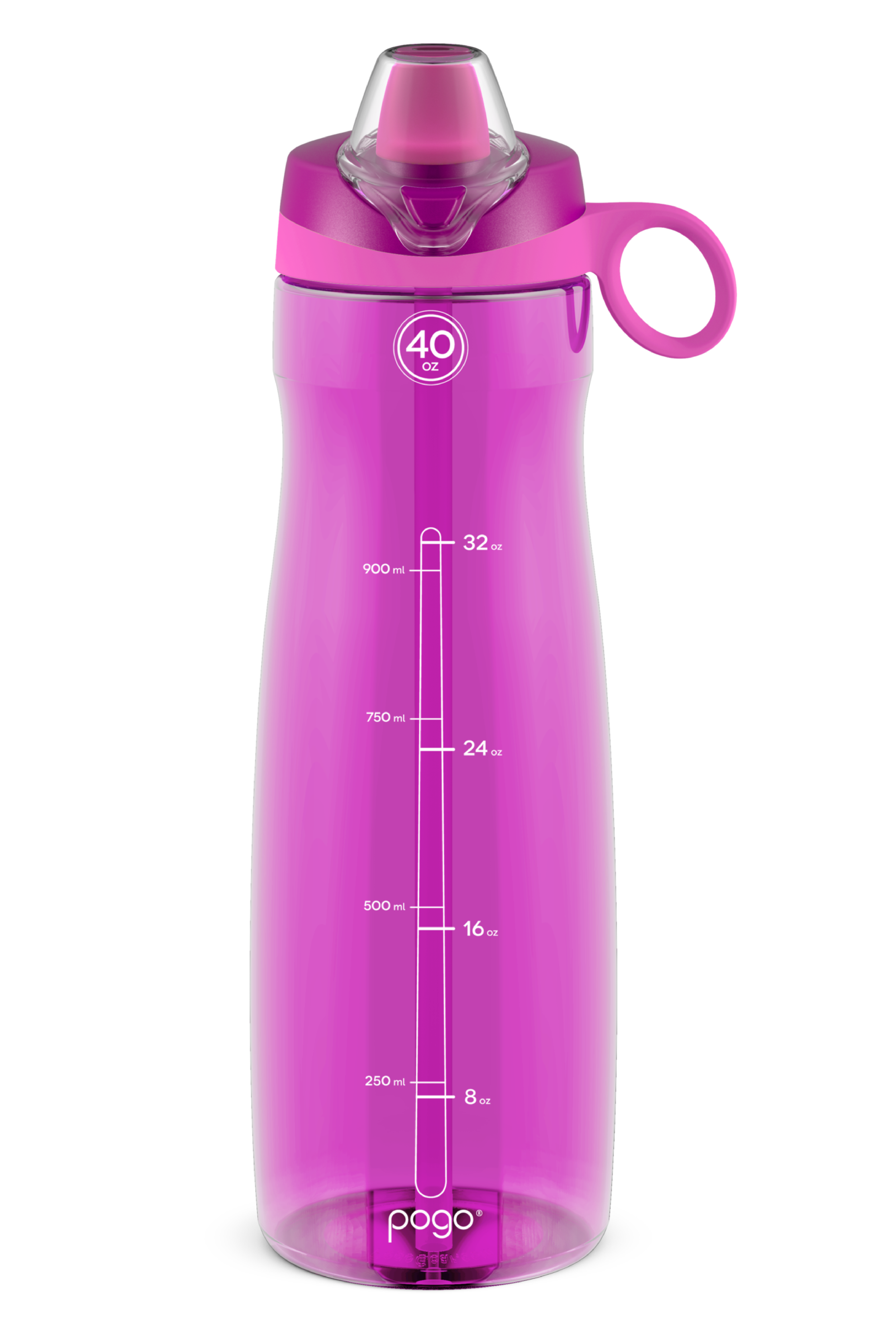 Pogo BPA-Free Plastic Water Bottle with Chug Lid, 40 oz