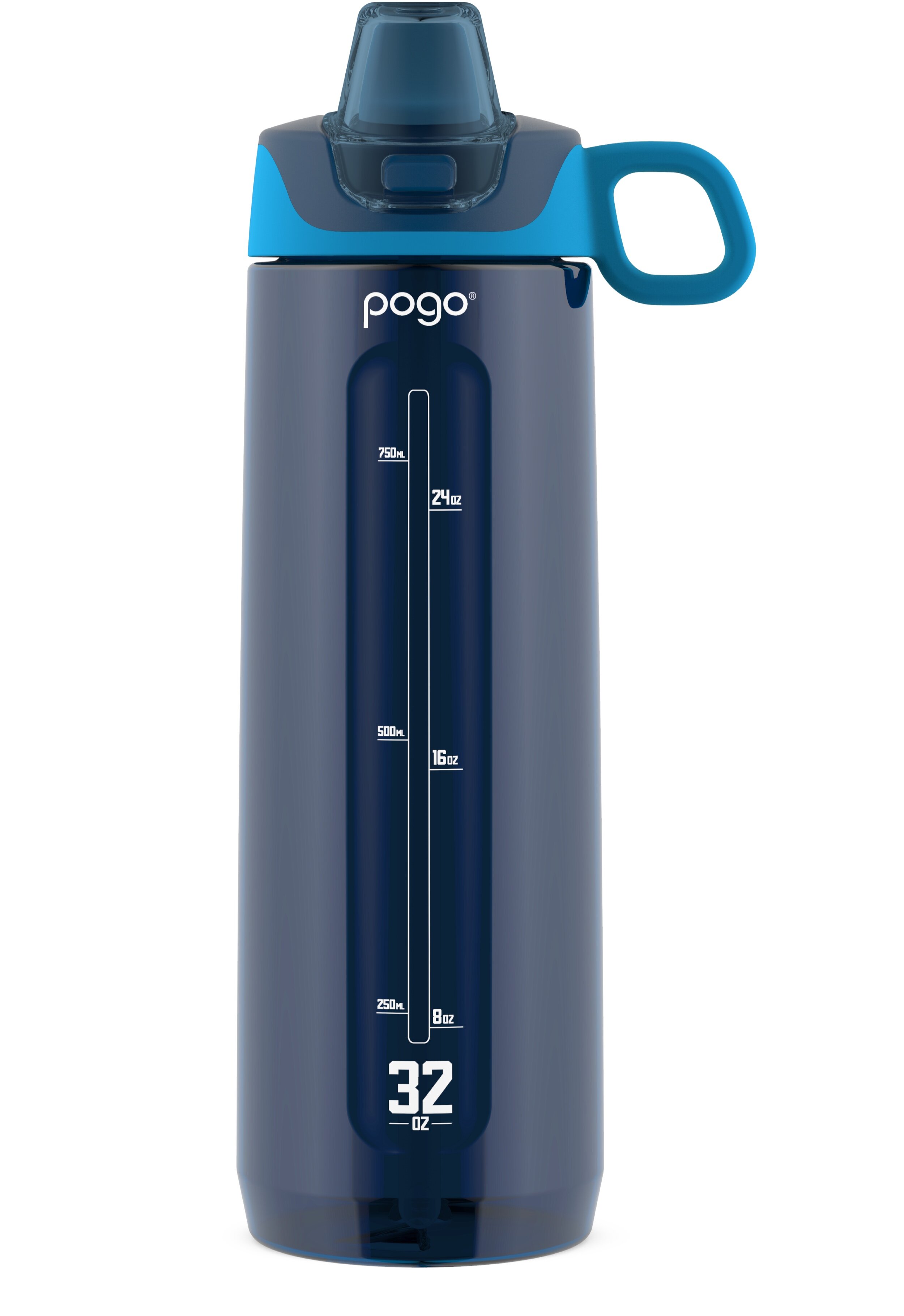 Pogo Active BPA-Free Tritan Plastic Leak-Proof Water Bottle with Soft Straw  32 oz Academy Navy