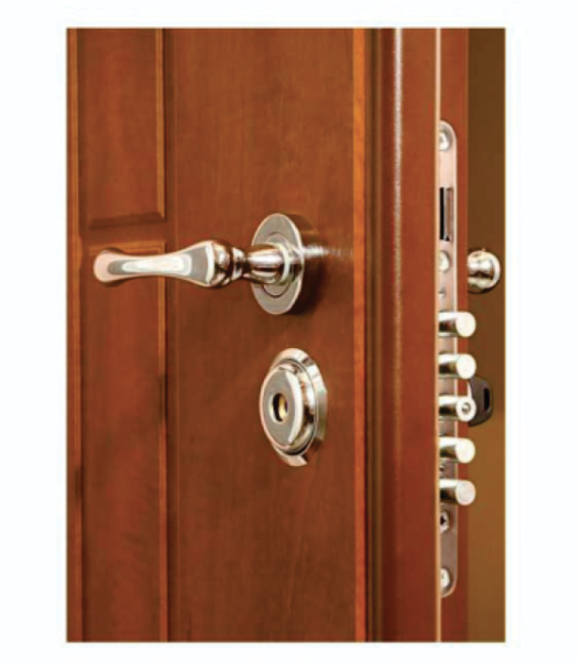 PUERTA BLINDADA ENCHAPADA EN MADERA