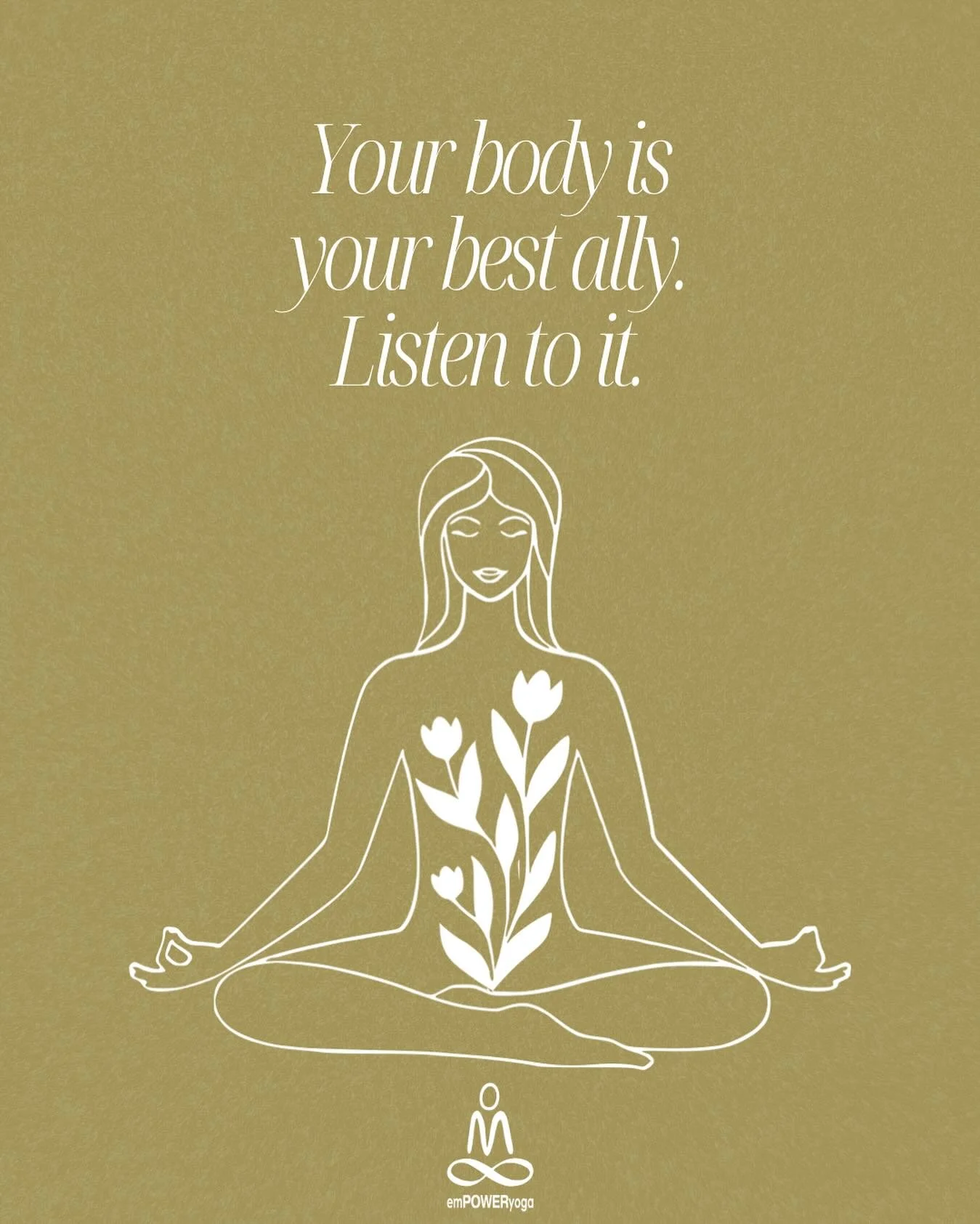💫 Your body is your greatest ally &mdash; it&rsquo;s always speaking, guiding, and supporting you. On your mat, take time to listen, trust, and move with it. 🧘🏽&zwj;♂️ 

Monday Schedule

6:00-7:00am
Morning Flow (Heated) 
with Elena

9:30-10:30am
