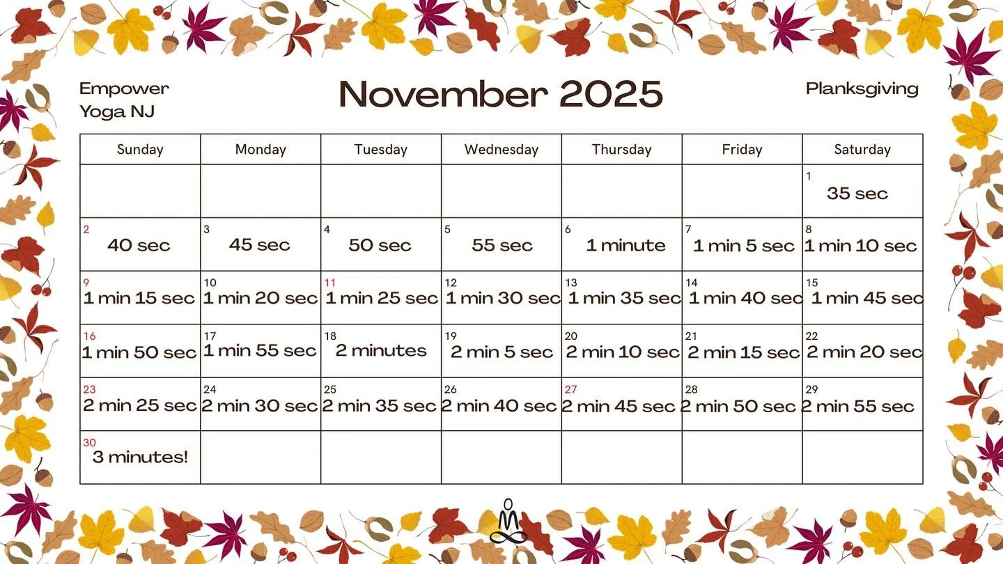 🧡 It&rsquo;s almost time for Planksgiving! 🧡
This November, we&rsquo;re giving thanks and building strength &mdash; one plank at a time! Join us for our month-long Planksgiving Challenge where we&rsquo;ll grow our gratitude and our core together 🙏
