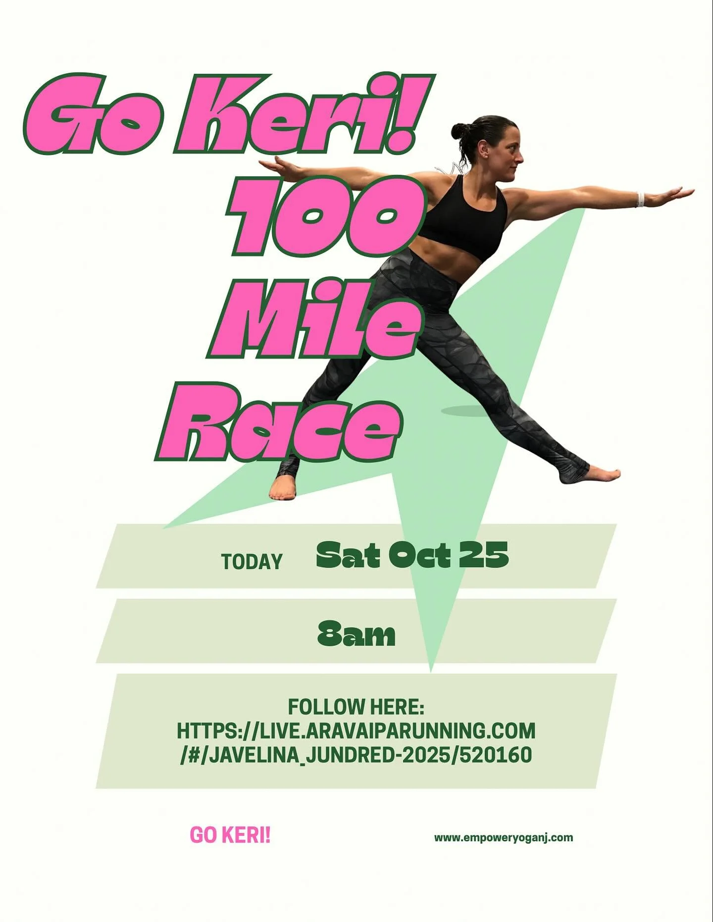 🚀 GO KERI GO! 💪🏽✨
Our amazing Empower Owner Keri is taking on the Javelina Jundred — a 100 MILE race today! 🏜️🔥
Her strength, grit, and heart inspire us every single day — now she’s showing that same power out on the trails. 💖