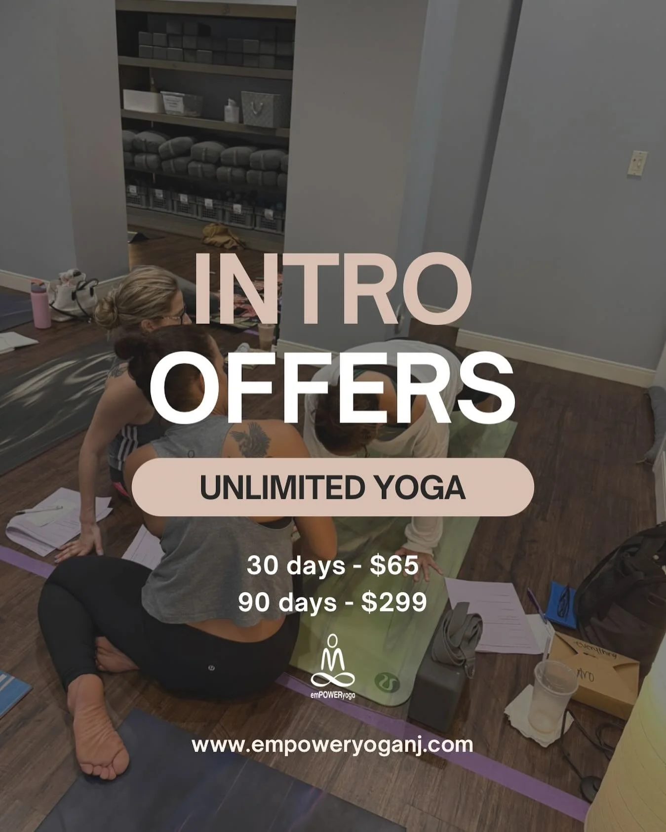 New to EMPOWER? We&rsquo;ve got you.
Unlimited yoga, welcoming vibes, and space to grow on and off the mat.
Choose 30 or 90 days and begin your journey with us. ✨

Sunday Schedule 

8:00-9:00am 
Power Hour (Heated)
with Daria

9:30-10:45am
Power Flow