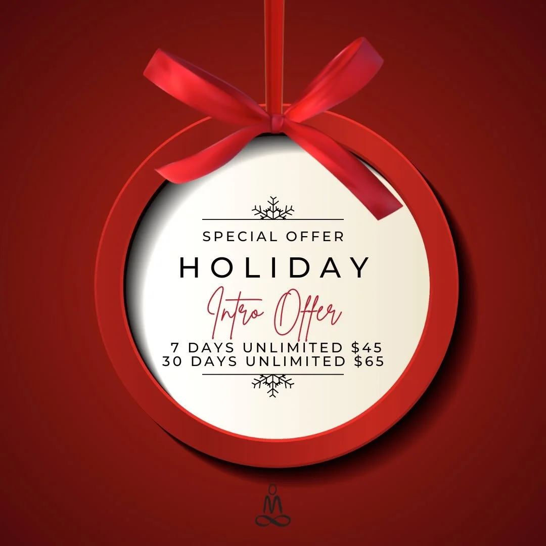 A little holiday magic for your practice ✨🎁
Our Holiday Intro Offer is here:

🤍 7 days unlimited &mdash; $45
🤍 30 days unlimited &mdash; $65

The perfect way to reset, move, and breathe your way through the season &mdash; or gift someone a moment 