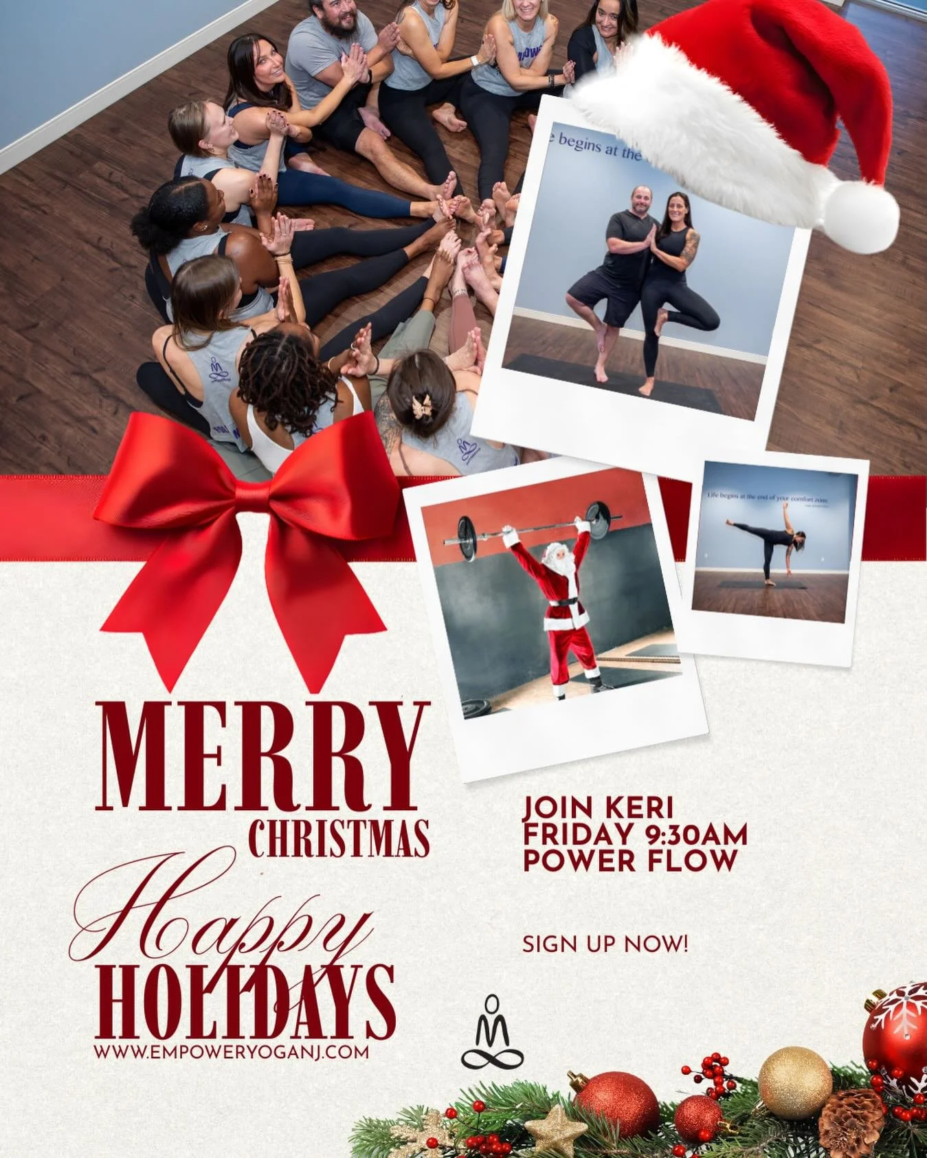 Merry Christmas &amp; happy holidays from our Empower Yoga family 🎄✨
Grateful for every breath, every laugh, and every person who shows up on the mat.
Move, sweat, and celebrate with us &mdash; join Keri Friday at 9:30am for Power Flow 💪🏽 🧘🏾 🧘?