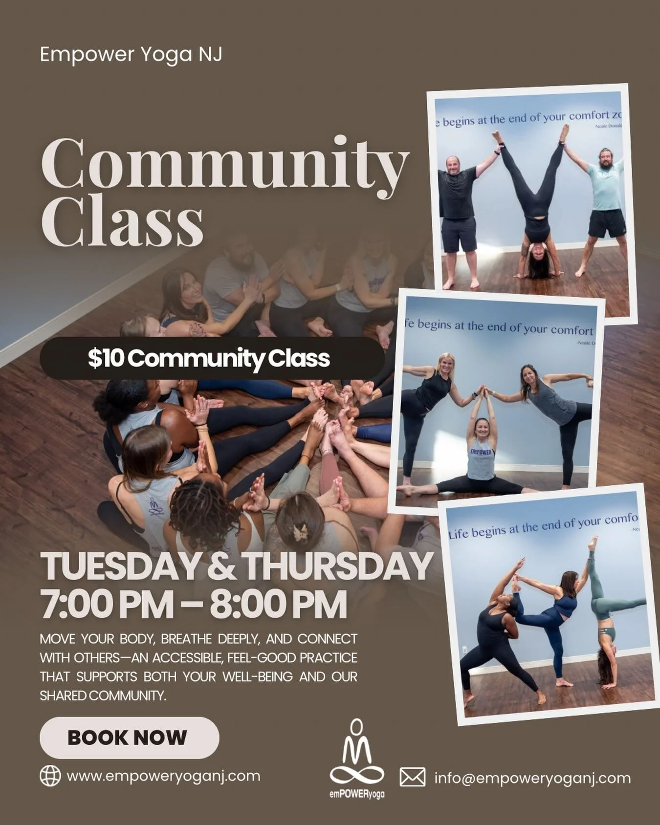 Move, breathe, connect ✨ Join us for $10 Community Yoga&mdash;an uplifting, all-levels flow that brings people together and makes wellness accessible to everyone. See you on the mat! 💛 🧘🏾 

Thursday Schedule
7:00-7:45am
HOT HIIT Pilates (Heated)
w