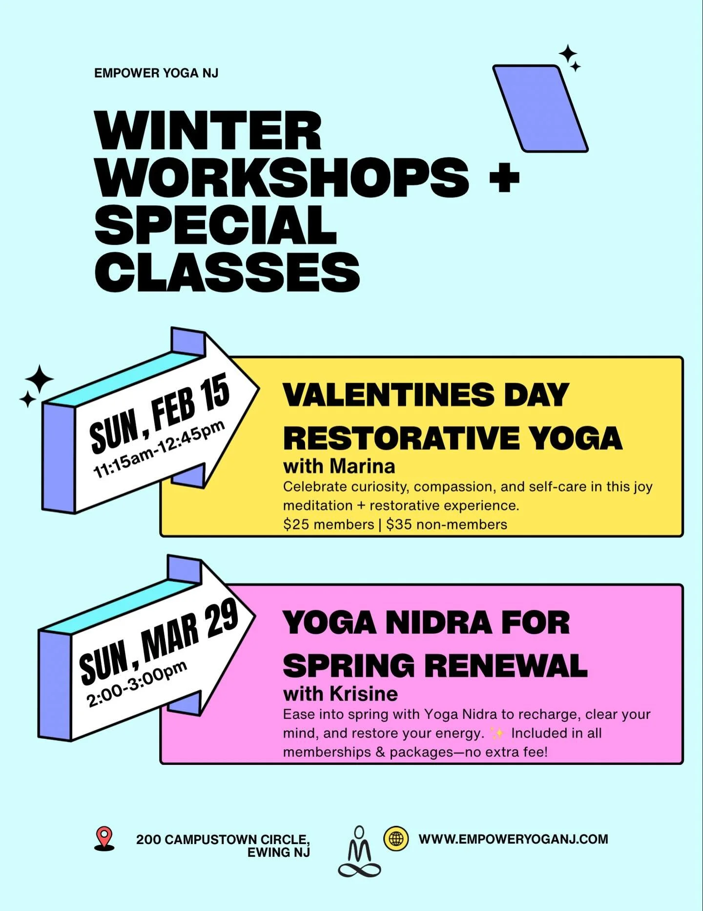❄️ Winter Workshops and Special Classes at Empower❄️

Slow down. Restore. Reconnect. This winter, we&rsquo;re inviting you to step off the treadmill of daily life and into workshops designed to nurture your body, mind, and heart.

💖 Valentine&rsquo;