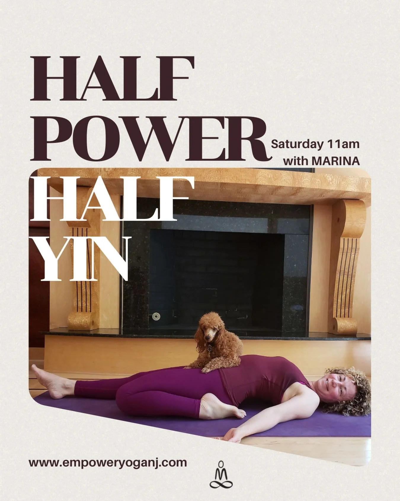 Half strength. Half surrender. All the good vibes. 🧘&zwj;♀️🐾

Join Marina for Half Power Half Yin this Saturday at 11am with Marina &mdash; where we move with intention, then melt into stillness.
Expect energizing flow, deep stretches, and maybe a 