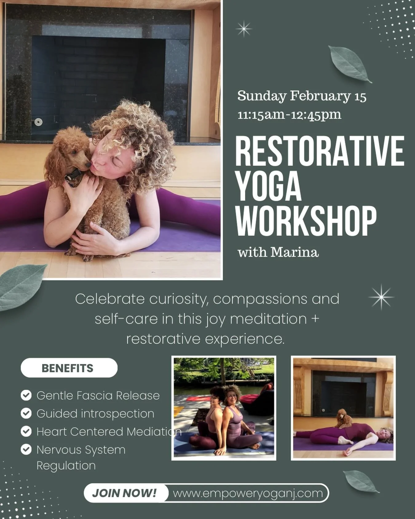 💖 Valentine&rsquo;s Weekend Restorative Yoga Workshop &ndash; Marina
📅 Sunday, Feb 15 | 11:15 am &ndash; 12:45 pm
💲 $25 members | $35 non-members

Celebrate curiosity, compassion, and self-care in this joy meditation + restorative experience. Expe