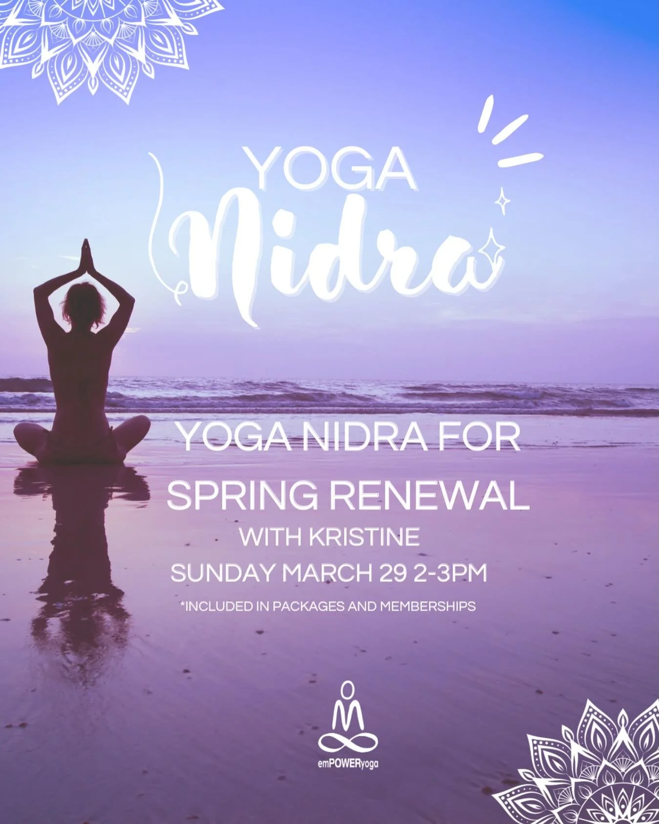 Spring is calling&hellip; and so is deep rest 🌸✨

Join us for Yoga Nidra for Spring Renewal with Kristine &mdash; a dreamy, guided meditation designed to help you shed the heaviness of winter and plant fresh intentions for the season ahead.
Come res