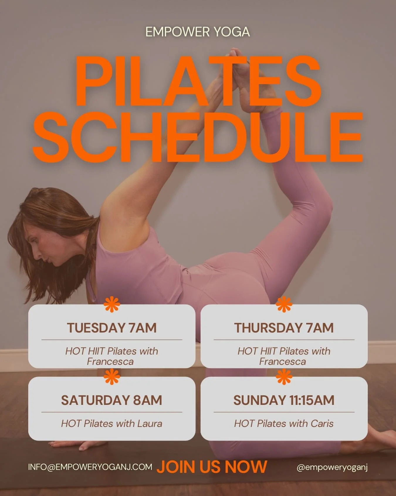 Strong core, strong start to your day. 🔥

Our Pilates classes at Empower Yoga bring the heat while building strength, stability, and control. Whether you&rsquo;re looking for an energizing HIIT-style workout or a focused core burn, we&rsquo;ve got a