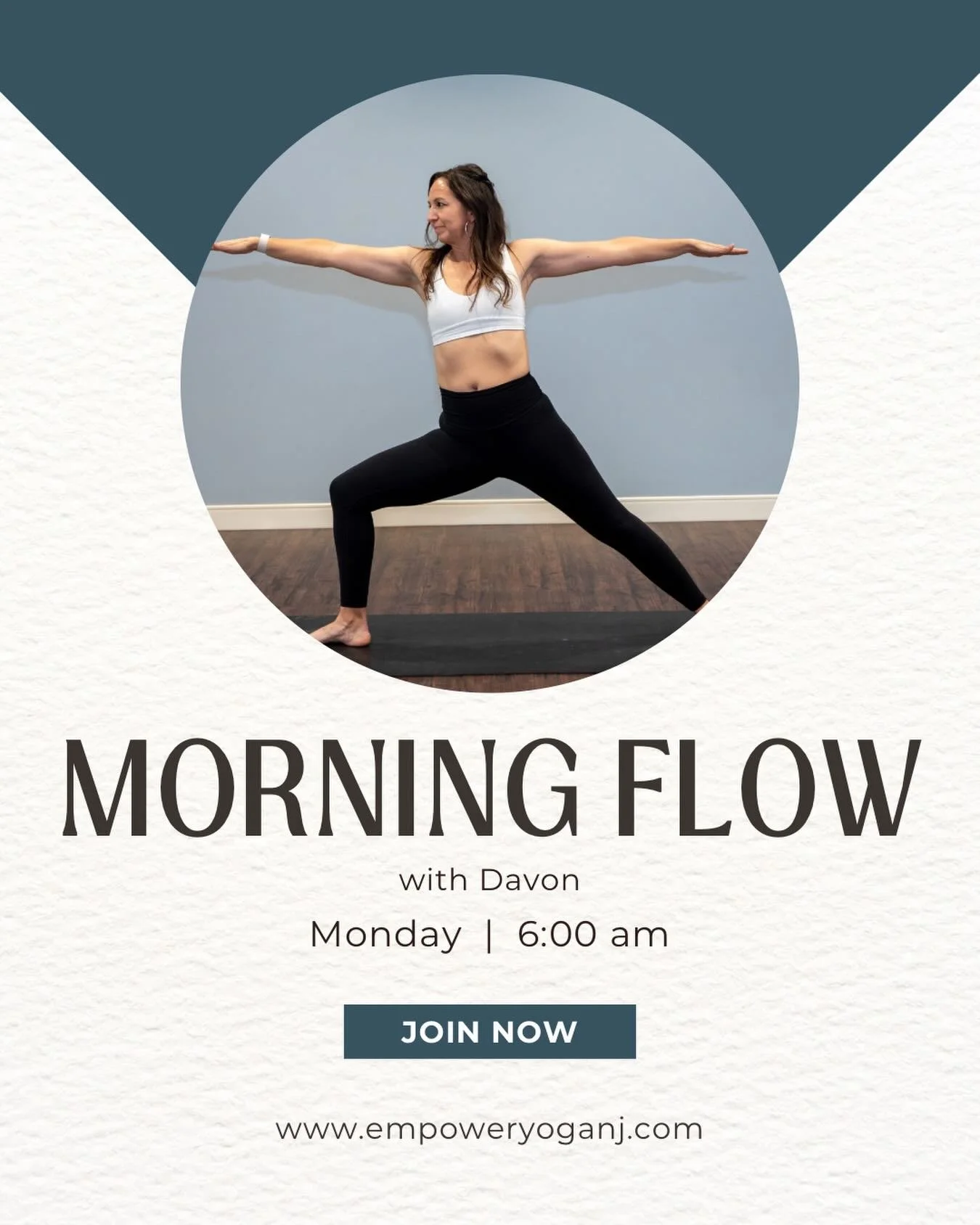 Rise with intention. Move with purpose. 🌅

Start your week grounded, energized, and connected in Morning Flow with Davon&mdash;where breath meets movement and your day begins with clarity.

Mondays | 6:00 AM
Meet yourself on the mat. ✨

Monday Sched