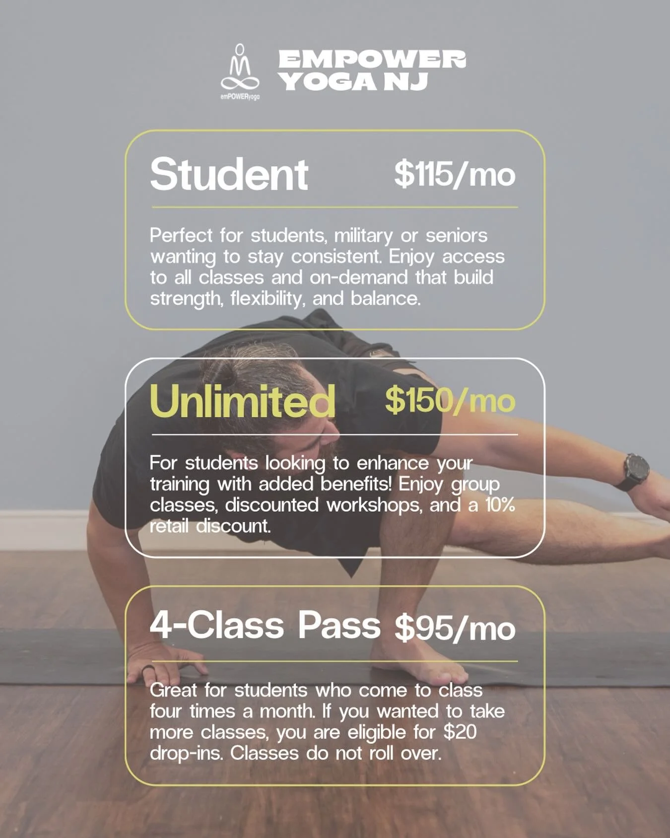 Find the membership that meets you where you are ✨

Whether you&rsquo;re building consistency, leveling up your practice, or just getting started&mdash;we&rsquo;ve got options to support your flow.

✔️ Student Membership for steady growth
✔️ Unlimite