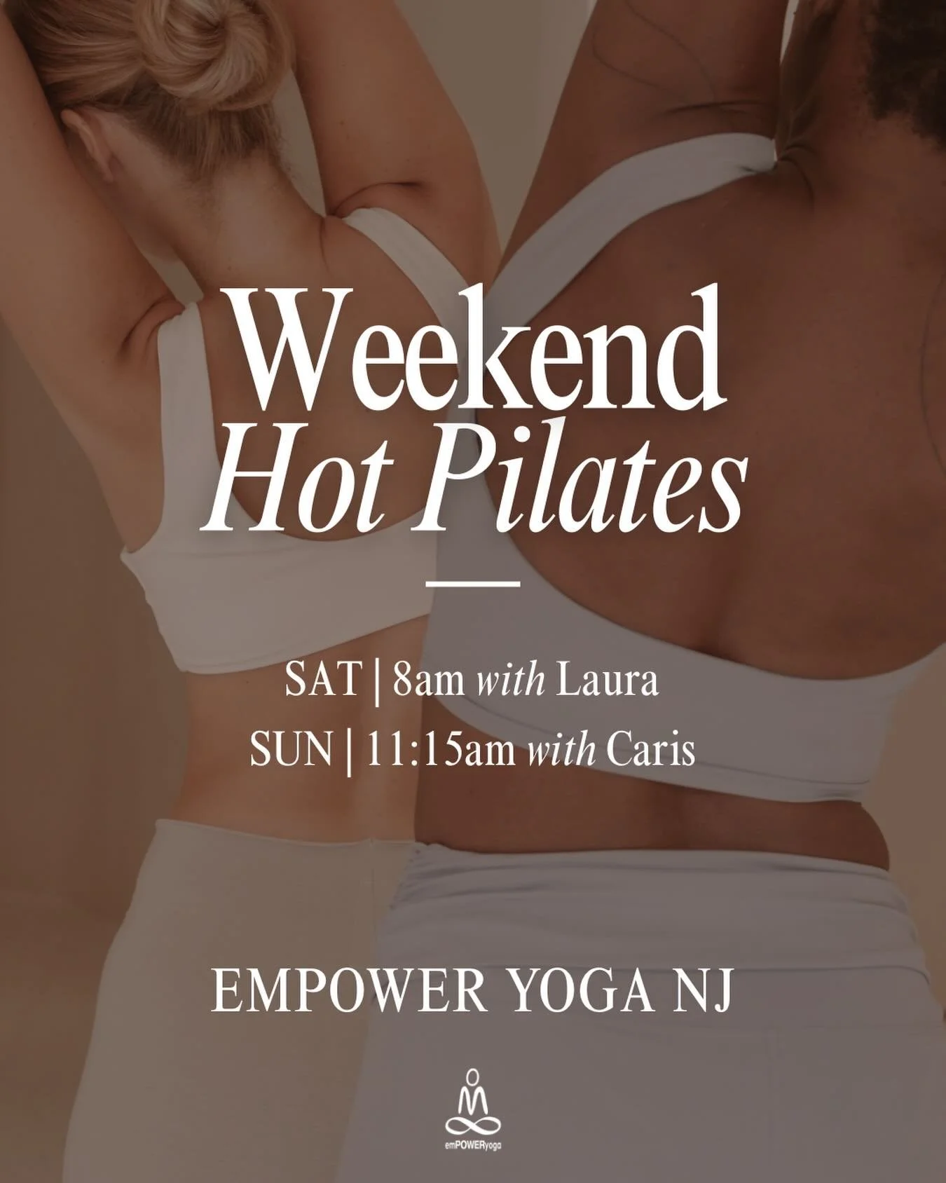 Turn up the heat this weekend 🔥

Start your Saturday strong with Laura at 8am, then flow into Sunday with Caris at 11:15am. Expect core, sweat, and that post-class glow ✨

Grab your spot + let&rsquo;s move together 💪🏽 🧘🏼&zwj;♀️ 🧘🏾 

Saturday S