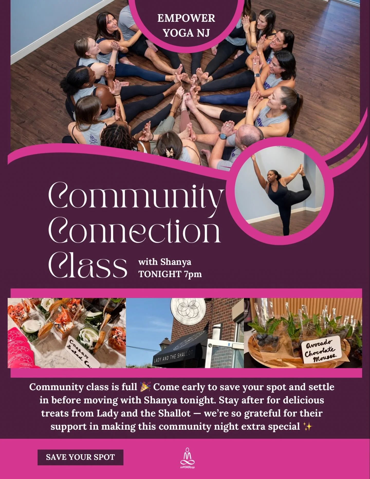 Tonight&rsquo;s the night ✨ Community Connection Class with Shanya is officially full and we can&rsquo;t wait to gather, move, and connect with you all.

Come early to save your spot, settle in, and soak up the good vibes before class begins. Stay af