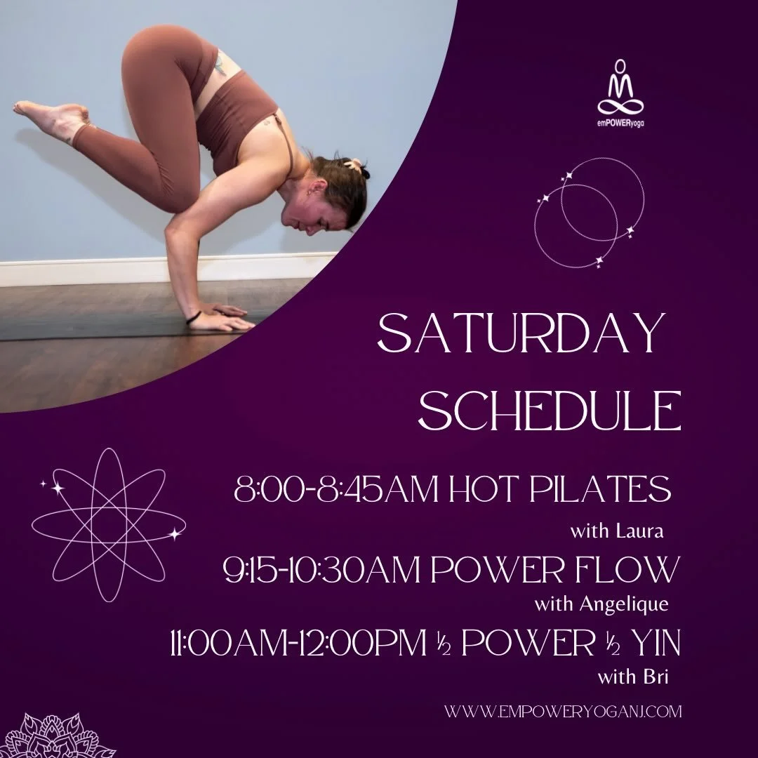 Saturday plans = movement, sweat, and a little bit of balance ✨

Start your morning with Hot Pilates, flow into Power Flow, or slow it down with our &frac12; Power &frac12; Yin class. However you show up, we&rsquo;ve got a spot for you on the mat 🤍
