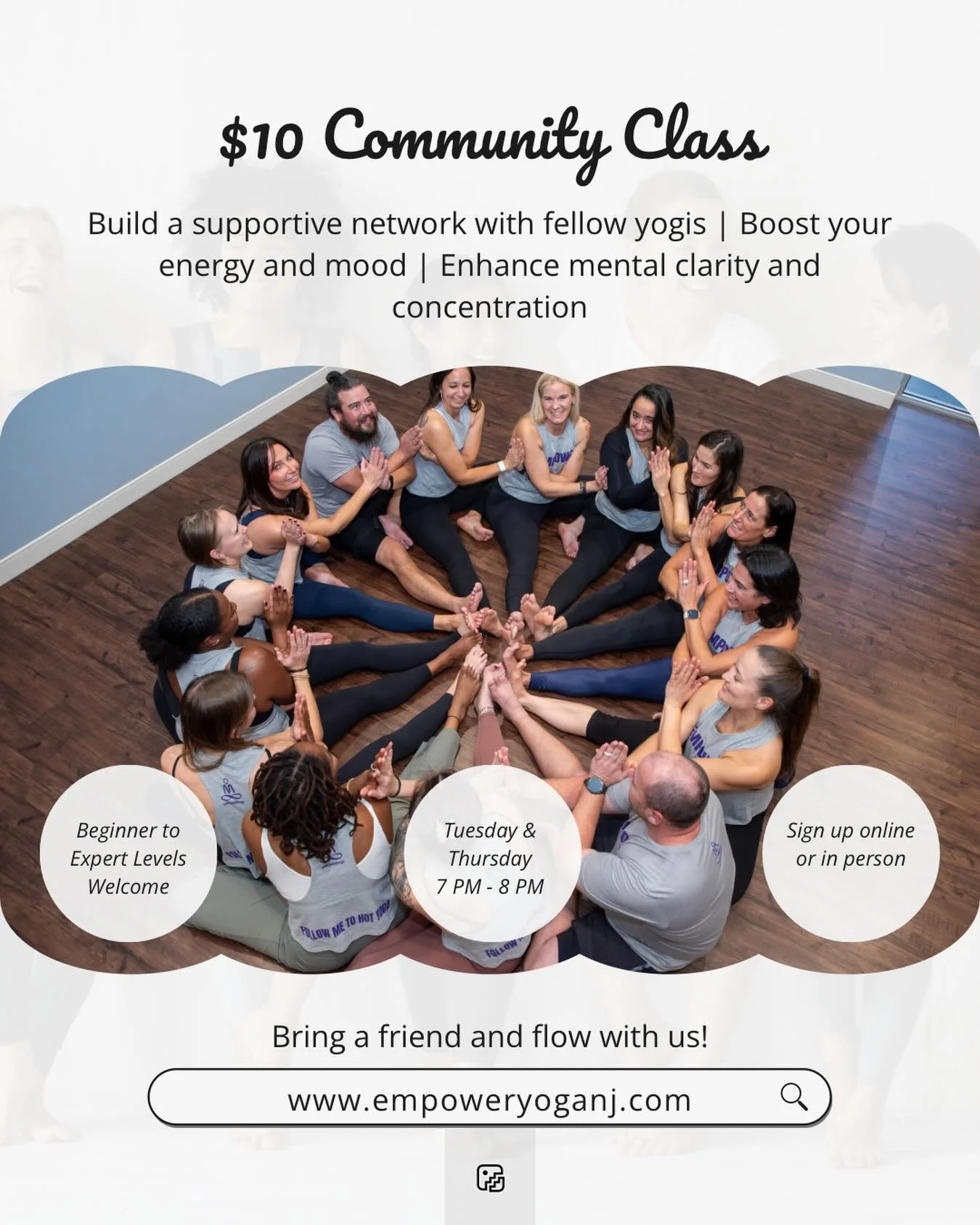 ✨ Community is at the heart of every practice. ✨

Looking for an affordable way to move, breathe, and connect? Join us for our $10 Community Classes every Tuesday &amp; Thursday from 7:00&ndash;8:00 PM.

Whether you&rsquo;re stepping onto the mat for