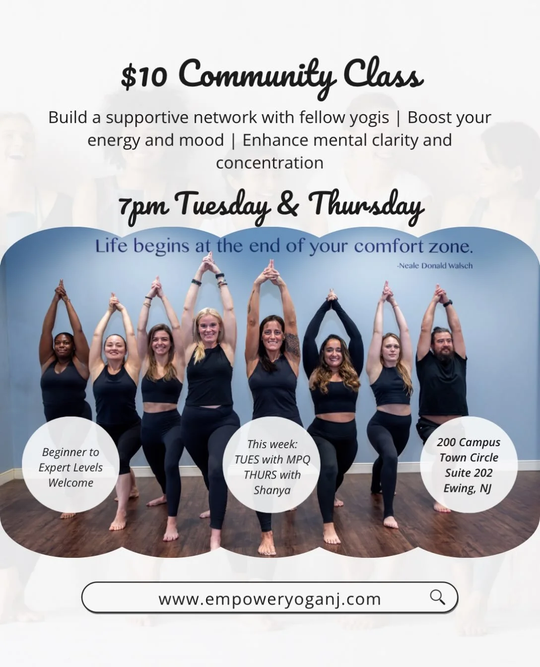 ✨ TUESDAY IS CALLING! ✨

Start your morning with some 🔥 and keep the good energy going all day!

🔥 7AM Hot HIIT Pilates with Shanya
🧘🏻&zwj;♀️ 9:30AM Power Hour with Anne 
💪🏽 5:30PM Power Hour with Kristine Altaro
✨ 7PM $10 Community Class with 