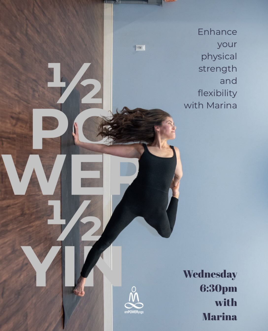 Wednesday nights just got a little more interesting. ✨

&frac12; POWER &bull; &frac12; YIN
Move, strengthen, stretch, breathe, repeat.
Join Marina Wednesday at 6:30PM for the perfect balance of physical challenge + feel-good mobility. 🔥🧘&zwj;♀️

An