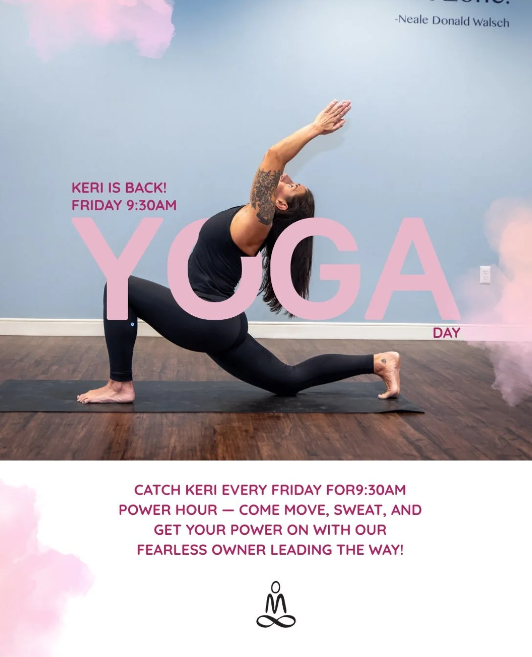 ✨ FRIDAY = POWER DAY! ✨

Keri is BACK! 🙌🏽 Our fearless owner is taking you through her signature Power Hour at 9:30AM&mdash;come move, sweat, and start your weekend feeling strong. 

FRIDAY SCHEDULE
🧘🏻&zwj;♀️ 7:00AM &mdash; Power Hour with Alana
