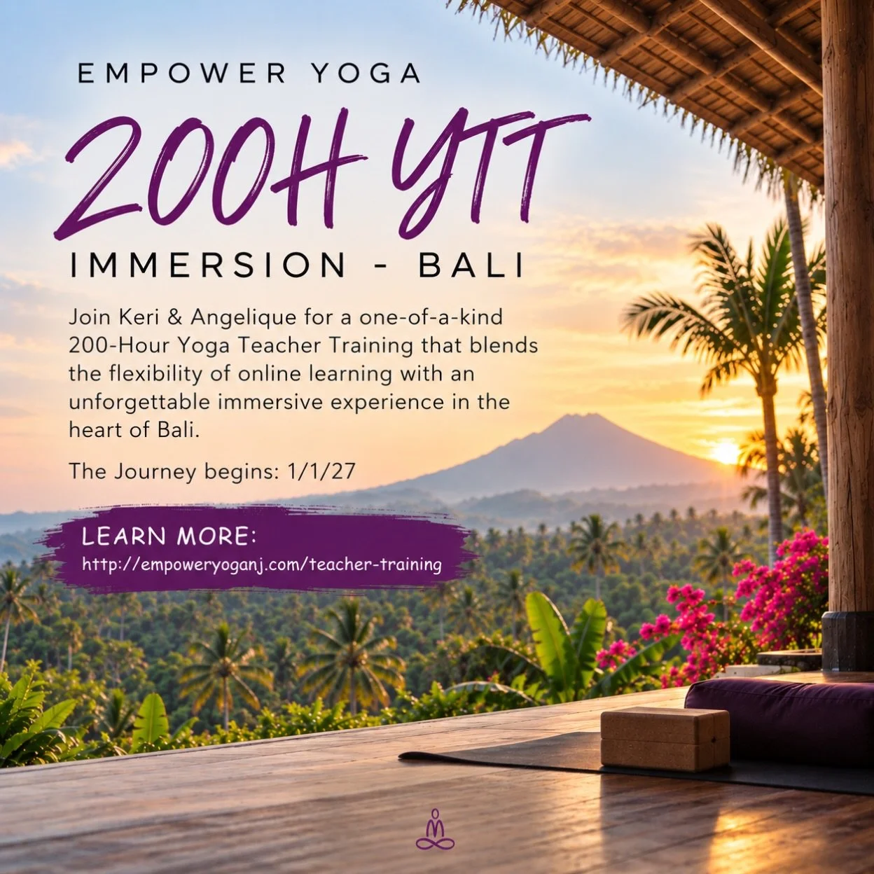 ✨ Teach. Travel. Transform. ✨

Imagine earning your 200-Hour Yoga Teacher Certification while immersed in the beauty and culture of Bali.

This isn&rsquo;t just a teacher training, it&rsquo;s an experience that will deepen your practice, build your c