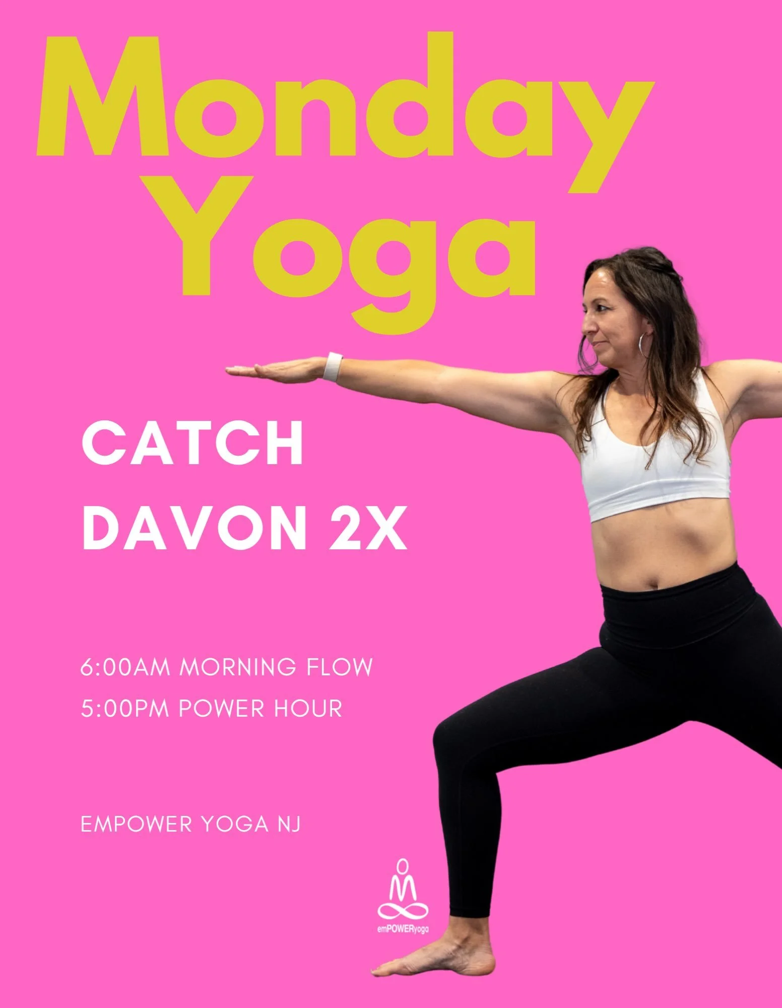 Monday is calling&mdash;and she&rsquo;s bringing the good energy. 💥💗

Start your week with Davin and a little movement, sweat, and reset:

✨ 6:00AM &mdash; Morning Flow with Davon
🍁 9:30AM &mdash; Power Hour with Angelique 
🔥 5:00PM &mdash; Power