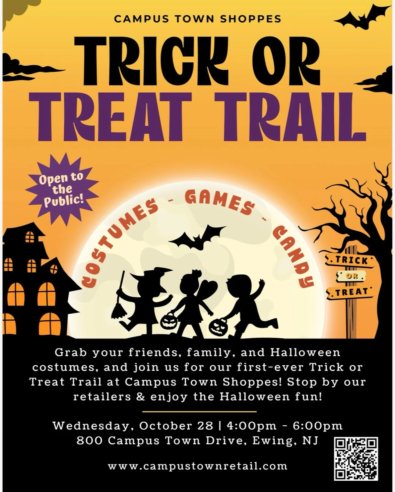 🎃 Trick or Treat with us at Campus Town! 👻

Empower Yoga is excited to be part of Campus Town Shoppes&rsquo; first-ever Trick or Treat Trail!

Bring the kids, wear your costumes, and stop by Empower as you make your way through Campus Town for trea
