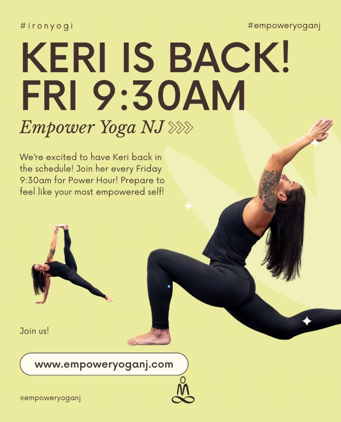 💜 SHE&rsquo;S BACK, BABY! 💜 

Our fearless leader is back on the schedule, and Fridays just got a little more powerful! ✨ Join her for Power Hour every Friday at 9:30 AM and kick off your day feeling strong, energized, and ready to take on whatever
