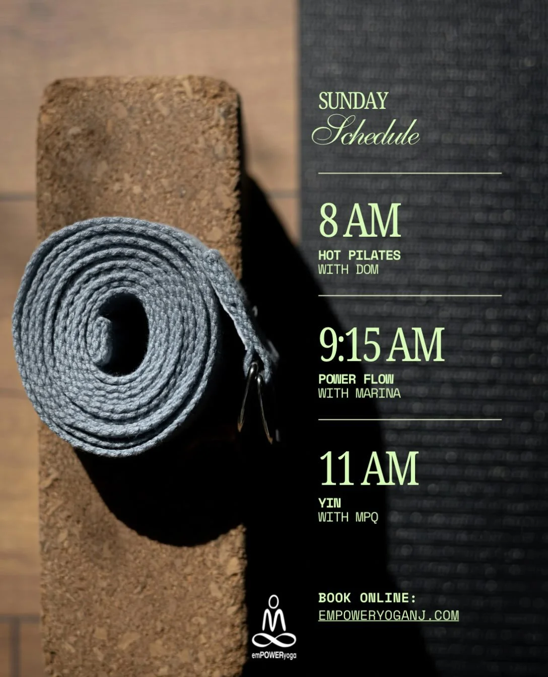 Sunday plans? We&rsquo;ve got a little something for every mood. ☀️

🔥 Ready to sweat? Start with Hot Pilates.
💪🏽 Ready to flow? Meet us on the mat for Power Flow.
🌿 Ready to slow down? Melt into Yin.

However you&rsquo;re showing up tomorrow, th