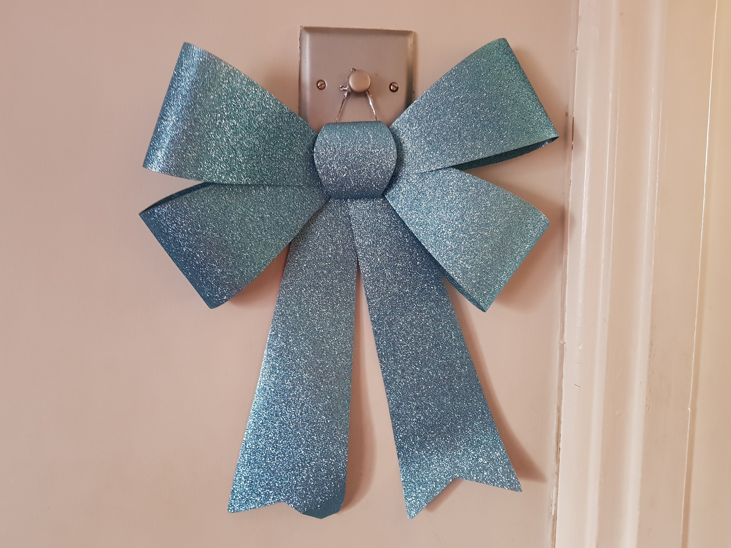 Blue glitter bow