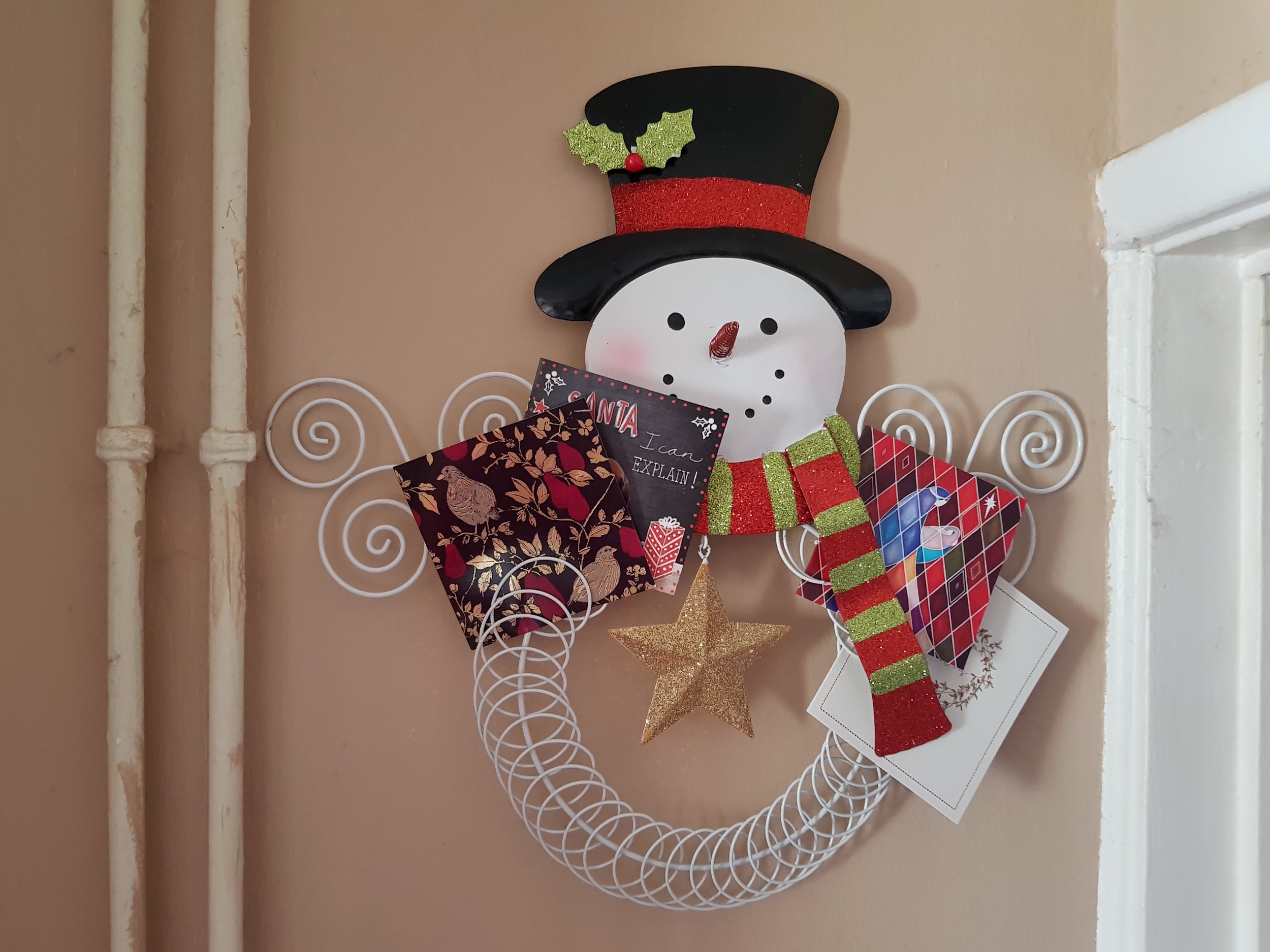 Snowman card holder