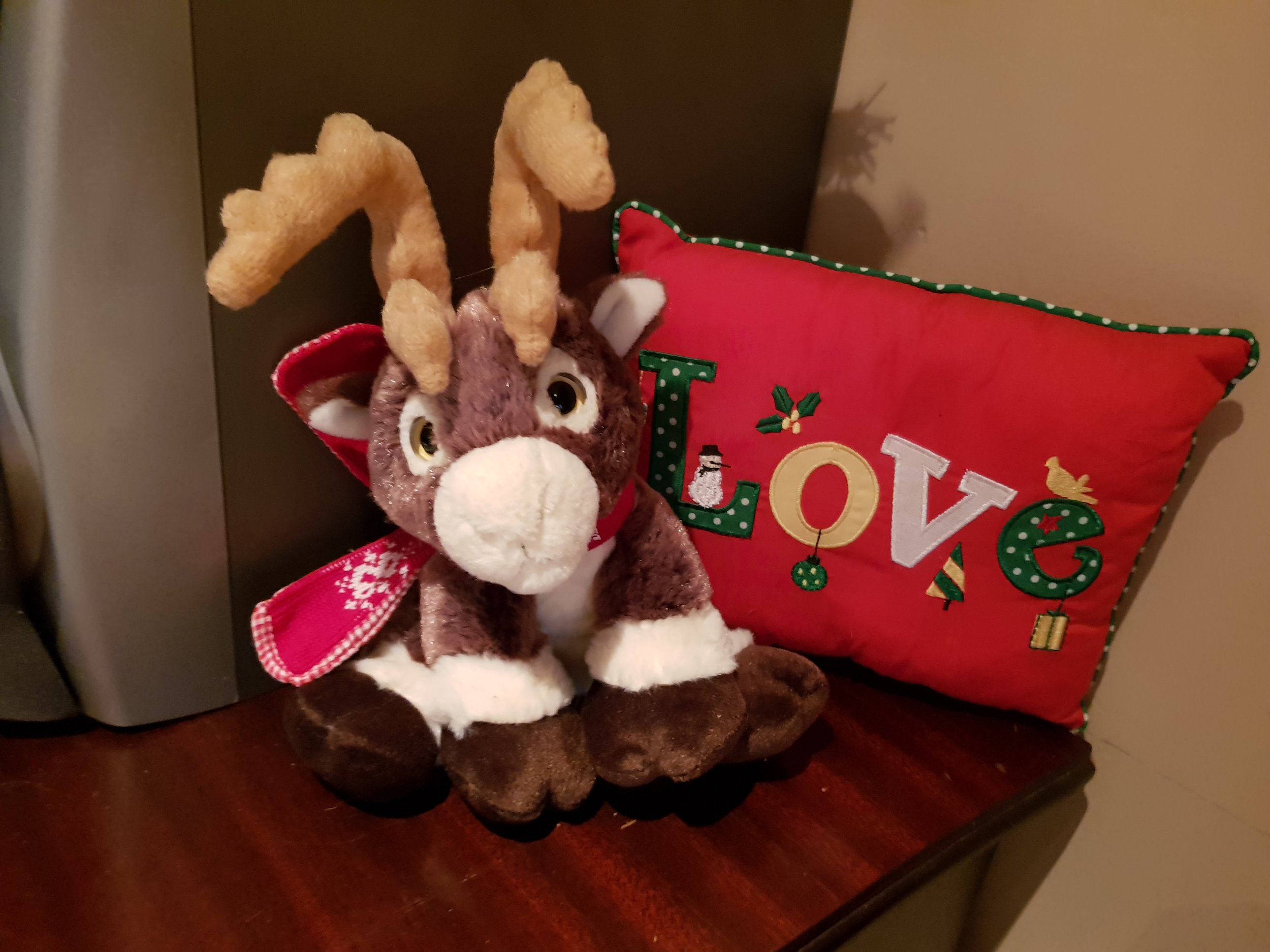 Reindeer and Christmas love pillow