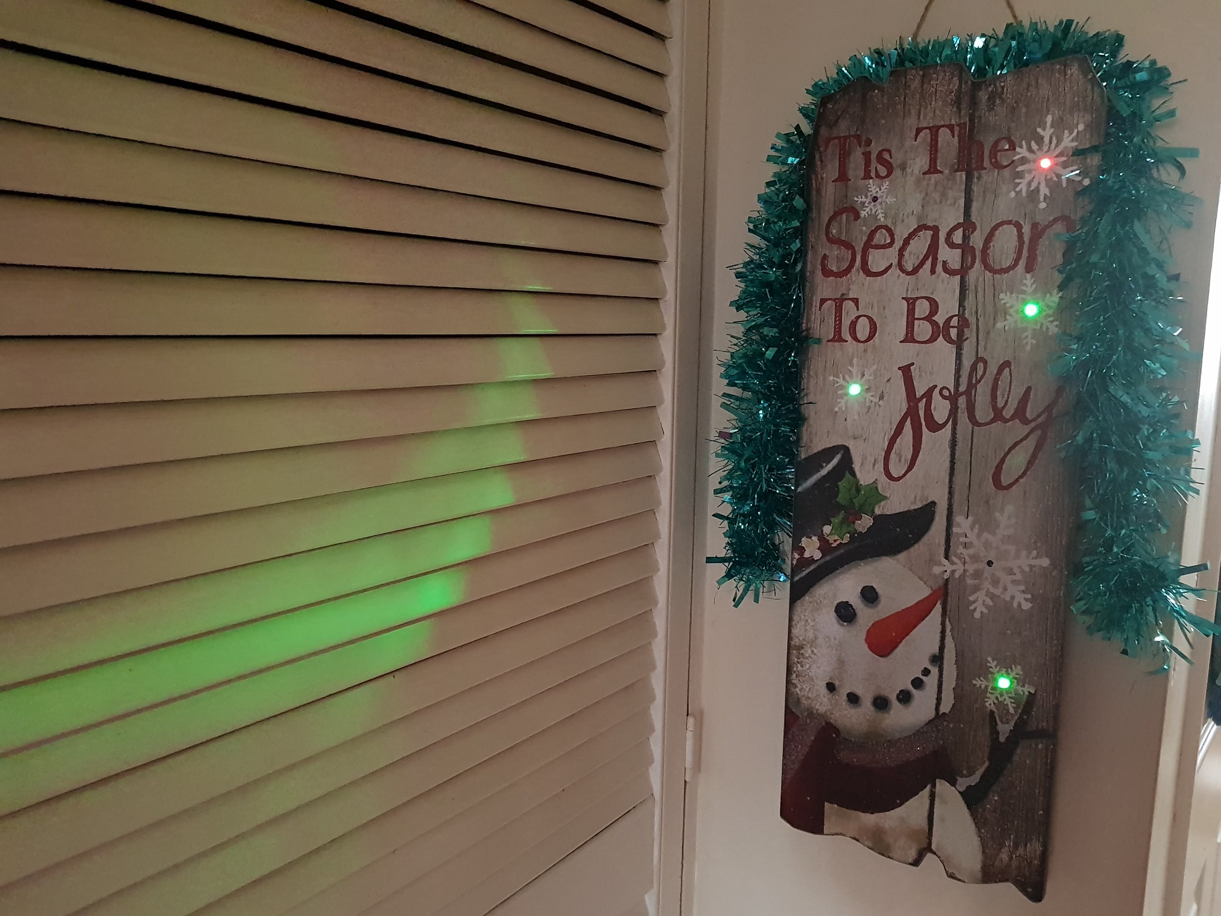 Light up snowman driftwood hanging decoration