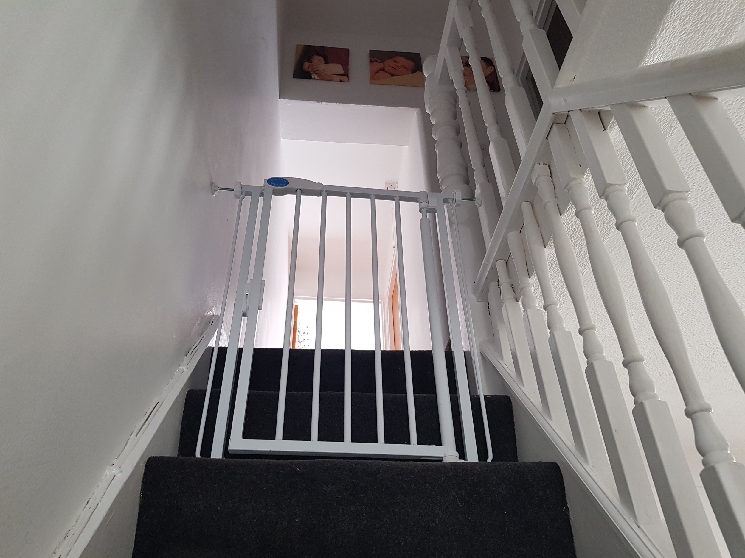 Looking up to the top of the stairs