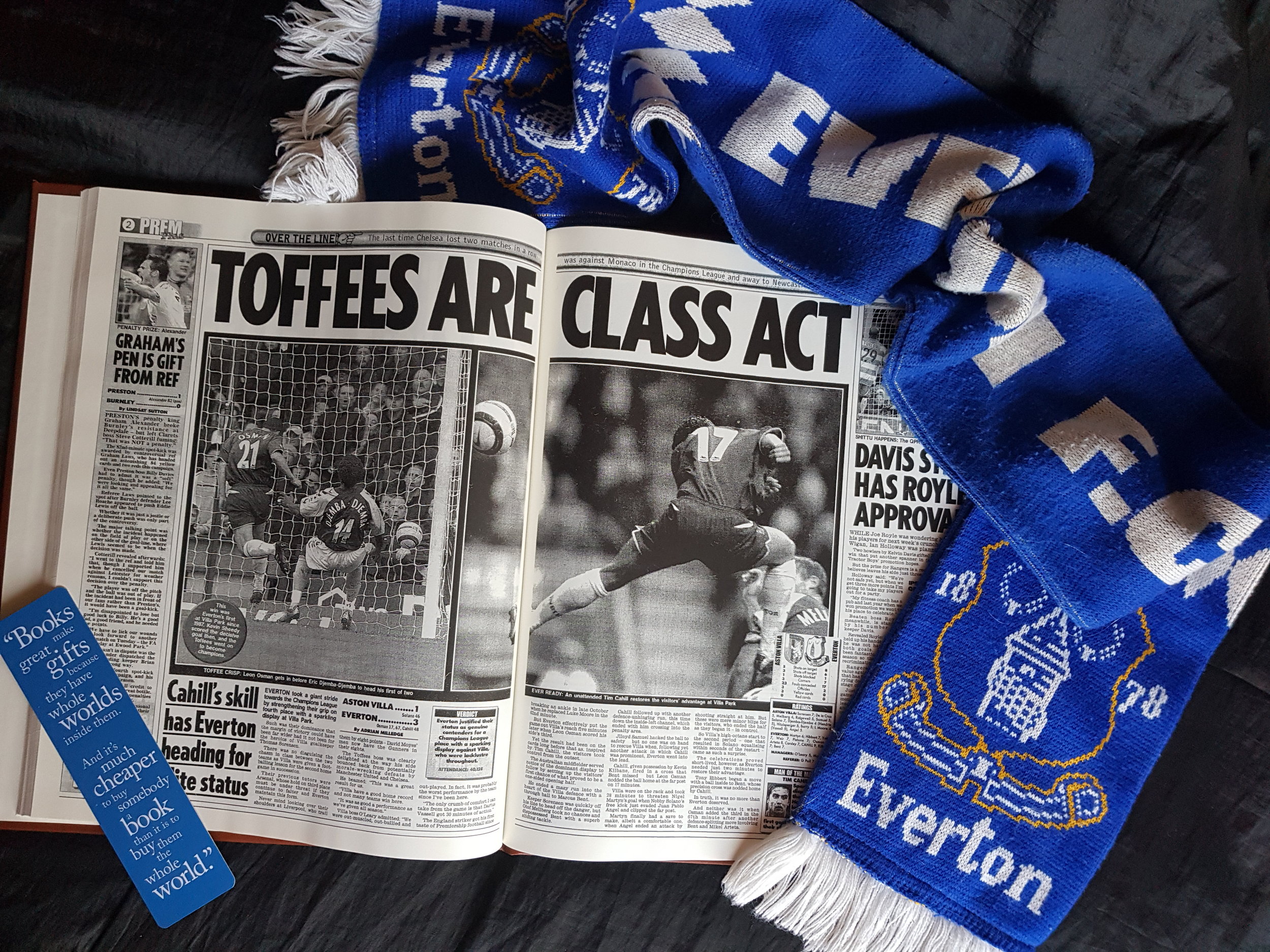 Blossoming Gifts Everton football newspaper book