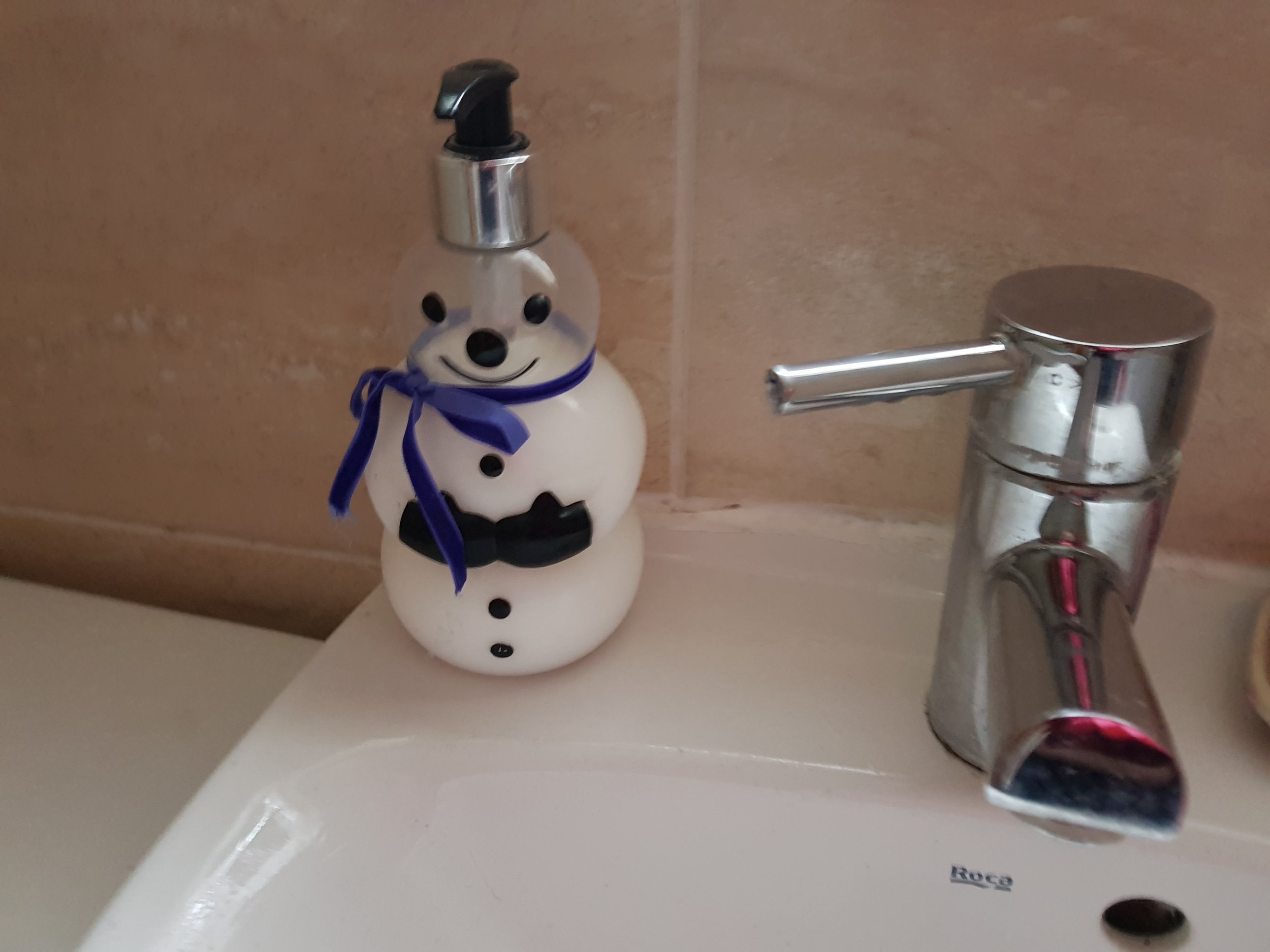 Snowman hand soap