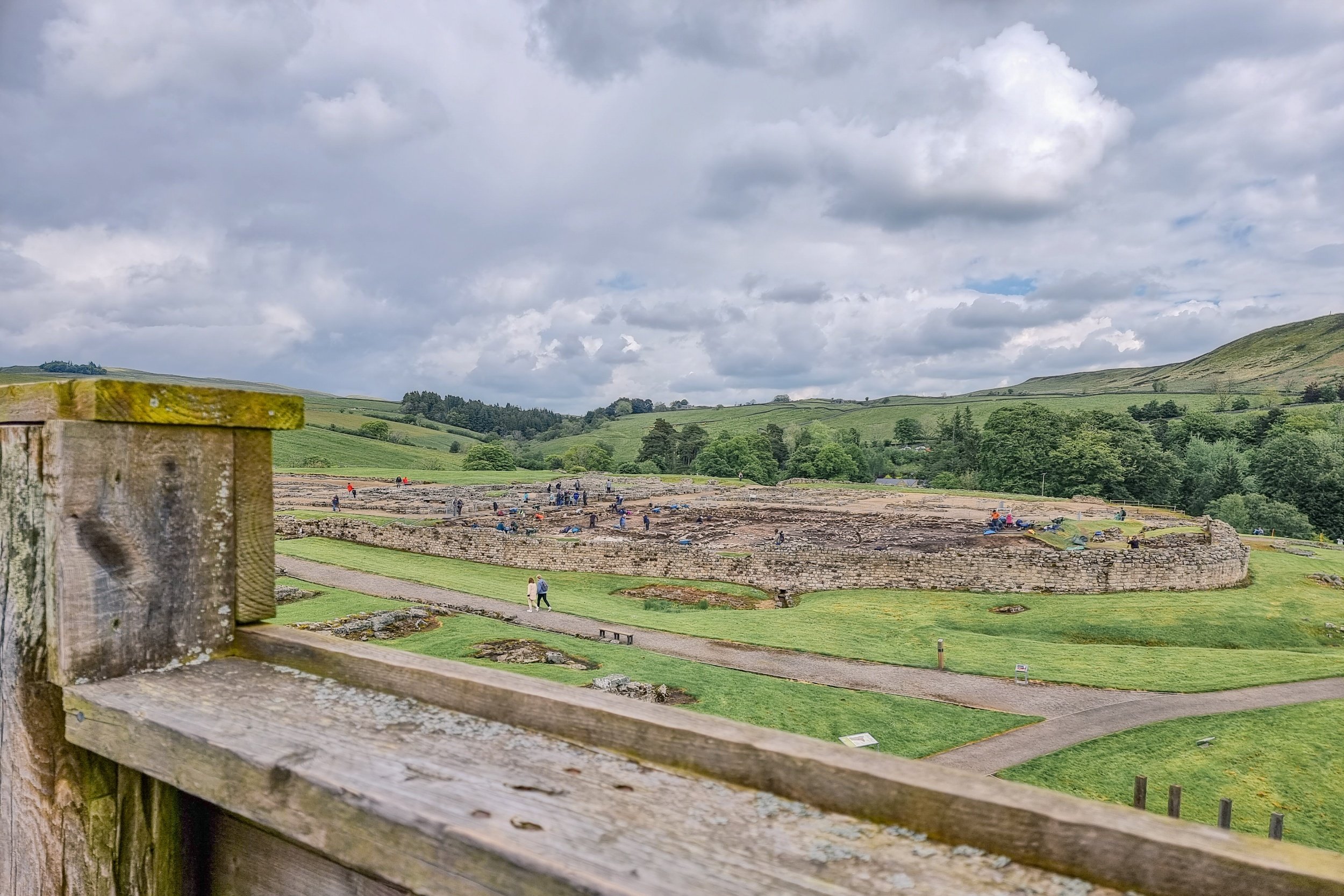 The view from the replica wooden fort at Vindolanda 