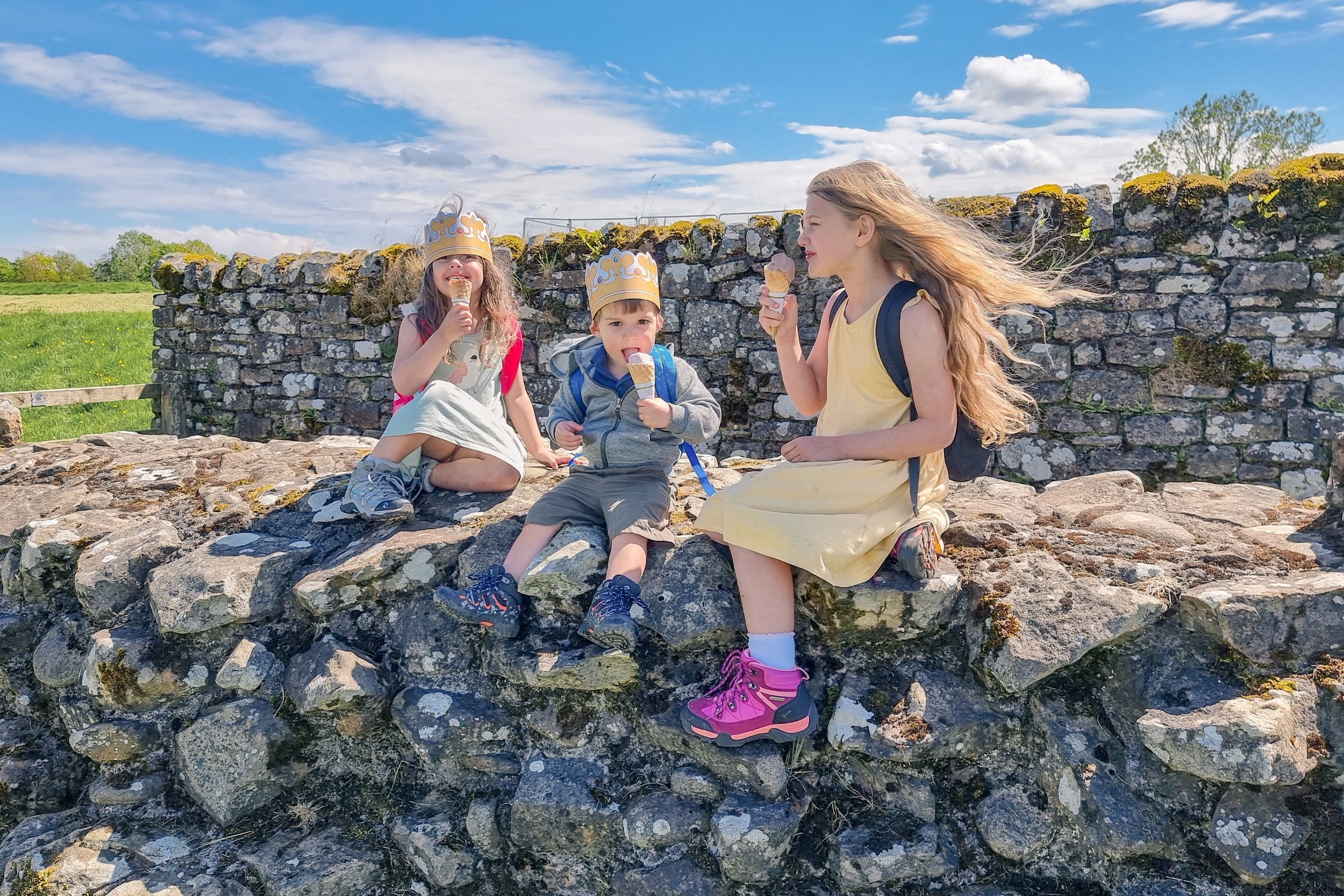 Eating ice cream on Hadrian's Wall